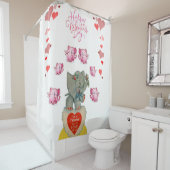 Saint Valentin Rideau de douche Eléphants (En situation)