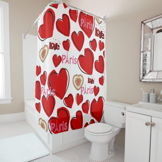 Saint Valentin Rideau de douche, Paris France (En situation)