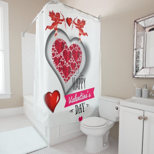 Saint Valentin Rideau de douche, Paris France (En situation)