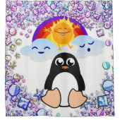 Saint Valentin rideau de douche, Penguin SunRainbo (Devant)