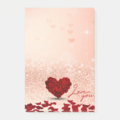 Saint-Valentin Rose Bouquet de coeur Post-it® Note (Devant)