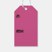 "Saint-Valentin Rose" Étiquette Cadeau Rose Uni (Dos)