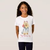 Saint-Valentin Rose Silky Terrier T-Shirt (Devant entier)