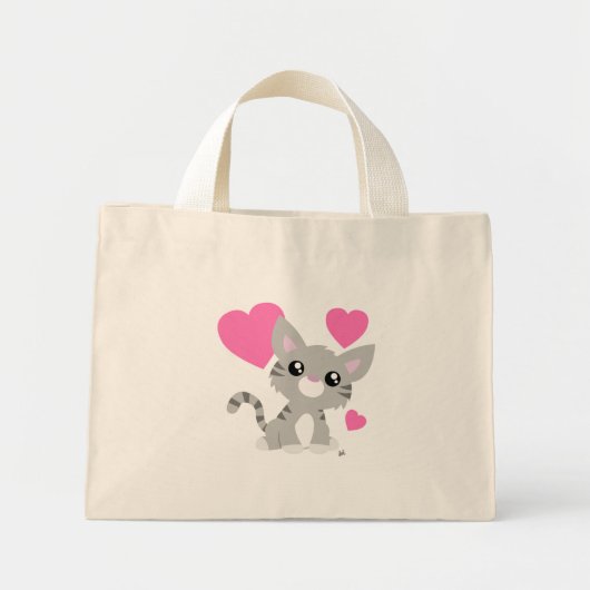Saint Valentin Sac fourre-tout Grey Kitty (Devant)