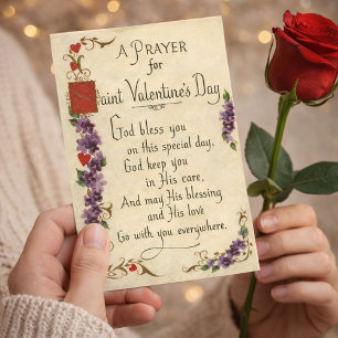 Saint-Valentin Saluant les Cartes de Prière Religi