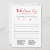 Saint Valentin Scattergories jeu modifiable Carte (Devant)