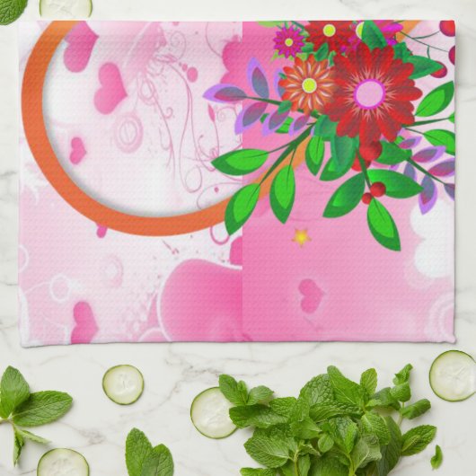 Saint Valentin Serviette de cuisine (Plié)