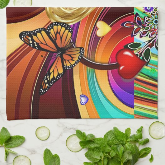 Saint Valentin Serviette de cuisine (Plié)