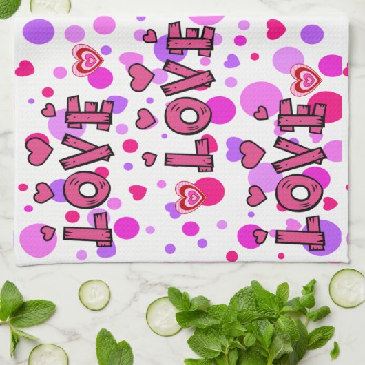 Saint Valentin Serviette de cuisine (Plié)