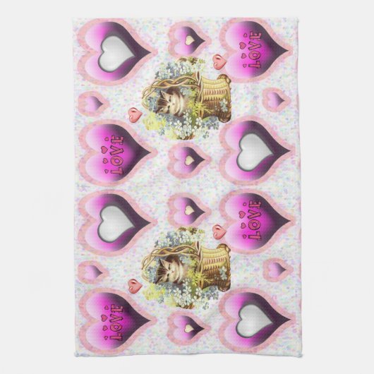 Saint Valentin Serviette de cuisine (Vertical)