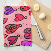 Saint Valentin Serviette de cuisine (Quart Plié)