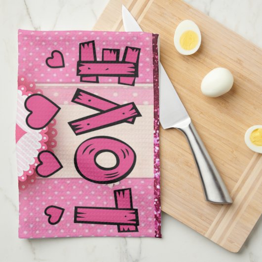 Saint Valentin Serviette de cuisine (Quart Plié)