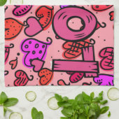 Saint Valentin Serviette de cuisine, Amour (Plié)