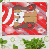 Saint Valentin Serviette de cuisine, Chien (Plié)