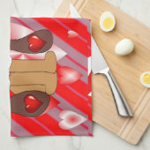 Saint Valentin Serviette de cuisine, Chien (Quart Plié)