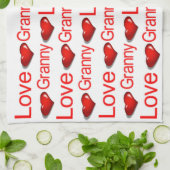 Saint Valentin Serviette de cuisine Love Granny (Plié)