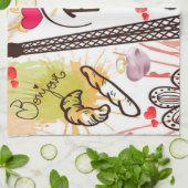 Saint Valentin Serviette de cuisine, Paris France (Plié)