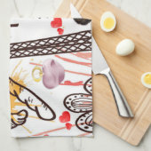 Saint Valentin Serviette de cuisine, Paris France (Quart Plié)