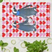 Saint Valentin Serviette de cuisine, Penguin (Plié)