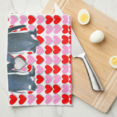 Saint Valentin Serviette de cuisine, Penguin (Quart Plié)