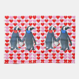 Saint Valentin Serviette de cuisine, Penguin