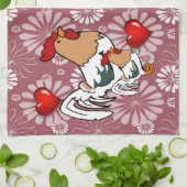 Saint Valentin Serviette de cuisine, Poulet (Plié)