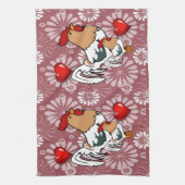 Saint Valentin Serviette de cuisine, Poulet (Vertical)