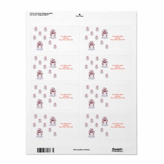 Saint Valentin Snowman Étiquette (Feuille entière)