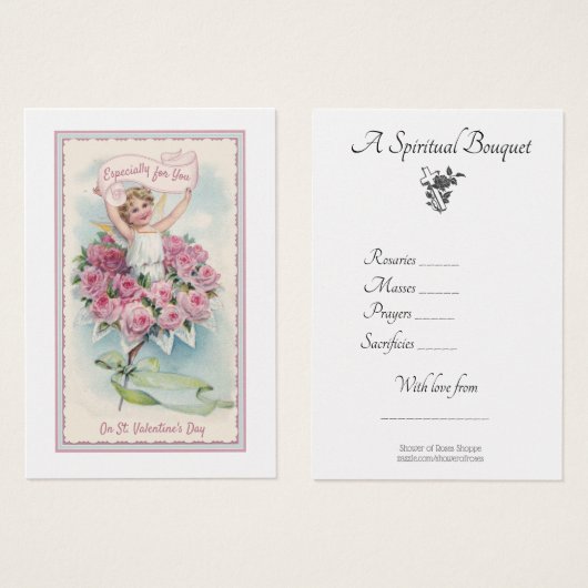 Saint Valentin Spirituel Religieux Bouquet Angel (Devant & derrière)