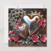 Saint-Valentin Steampunk | Modèle de photo florale (Devant)