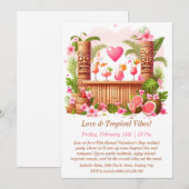 Saint Valentin Tiki Cocktail Party Invitation (Devant / Derrière)