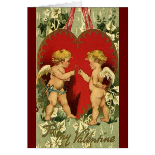 Saint Valentin vintage, Cherubs à faire un voeu (Devant)