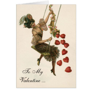 Saint-Valentin vintage, dame victorienne sur une b