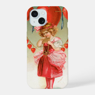 Saint-Valentin vintage, fille victorienne avec des