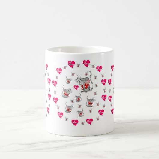 Saint Valentin Vintage Mice Mugs (Centre)