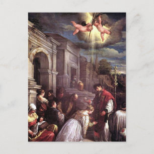 Saint Valentine die Saint Lucilla kerstkaart doopt Feestdagenkaart
