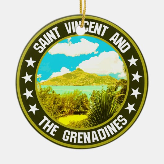 Saint Vincent en de Grenadines Keramisch Ornament (Voorkant)