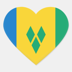 Saint Vincent en de Grenadines vlag Hart Sticker