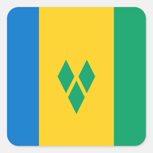 Saint Vincent en de Grenadines vlag Vierkante Sticker (Voorkant)