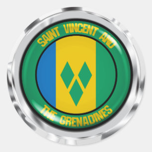 Saint Vincent en de Ronde van Grenadines Ronde Sticker