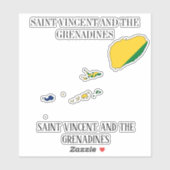 Saint Vincent en de vlag van Grenadines Sticker (Vel)