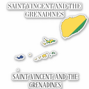 Saint Vincent en de vlag van Grenadines Sticker