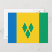 Saint Vincent en het Briefkaart van de vlag van Gr (Voorkant / Achterkant)