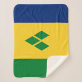 Saint Vincent Flag Sherpa Deken (Voorkant)
