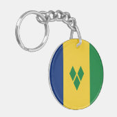 Saint Vincent Flag Sleutelhanger (Voorkant Links)