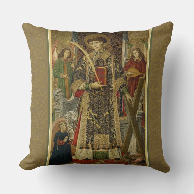 Saint Vincent Saragossa Deacon-Martyr Pillow Kussen (Voorkant)