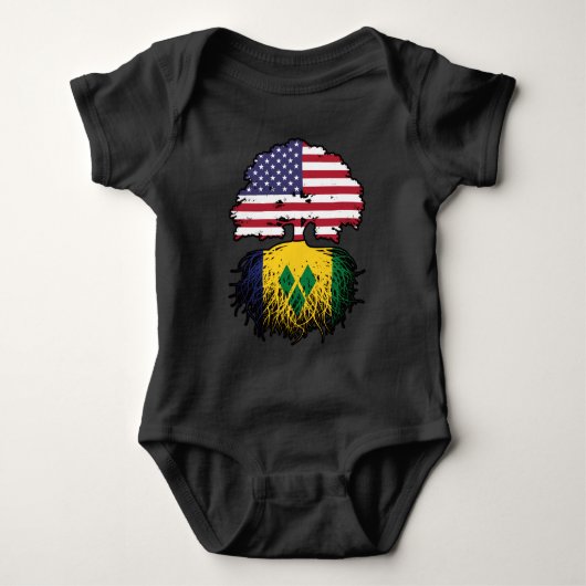 Saint Vincent Vincentive an American USA Tree Root Romper (Voorkant)