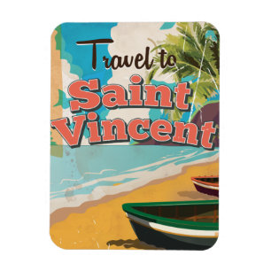 Saint Vincent vintage-poster. Magneet