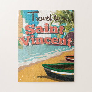Saint Vincent vintage reisposter. Legpuzzel