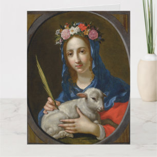 Sainte Agathe avec carte de prière